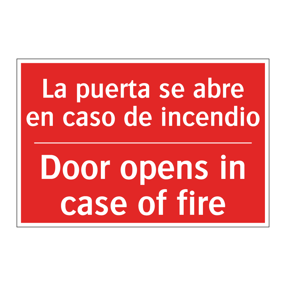 La puerta se abre en caso de /.../ - Door opens in case of fire