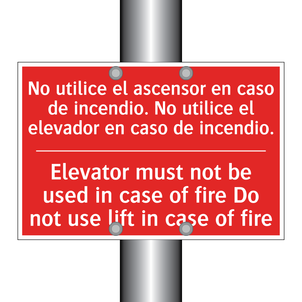 No utilice el ascensor en /.../ - Elevator must not be used in /.../