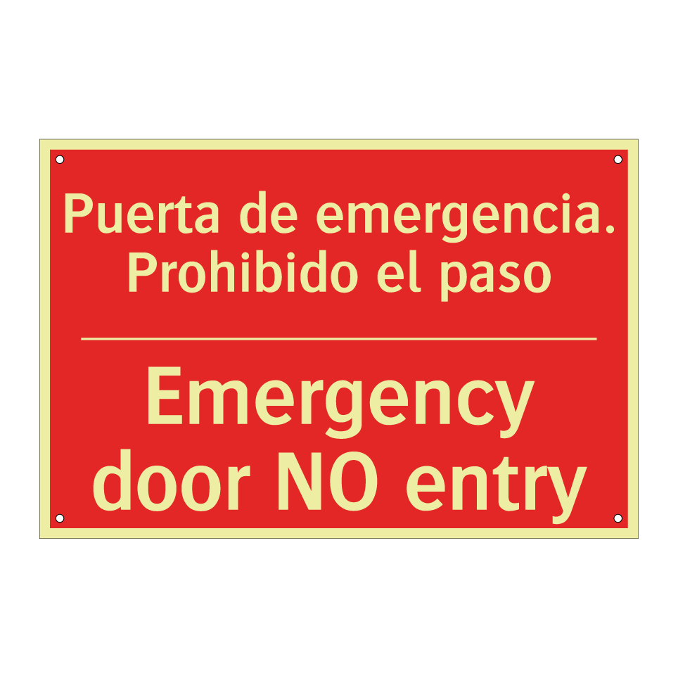 Puerta de emergencia. /.../ - Emergency door NO entry