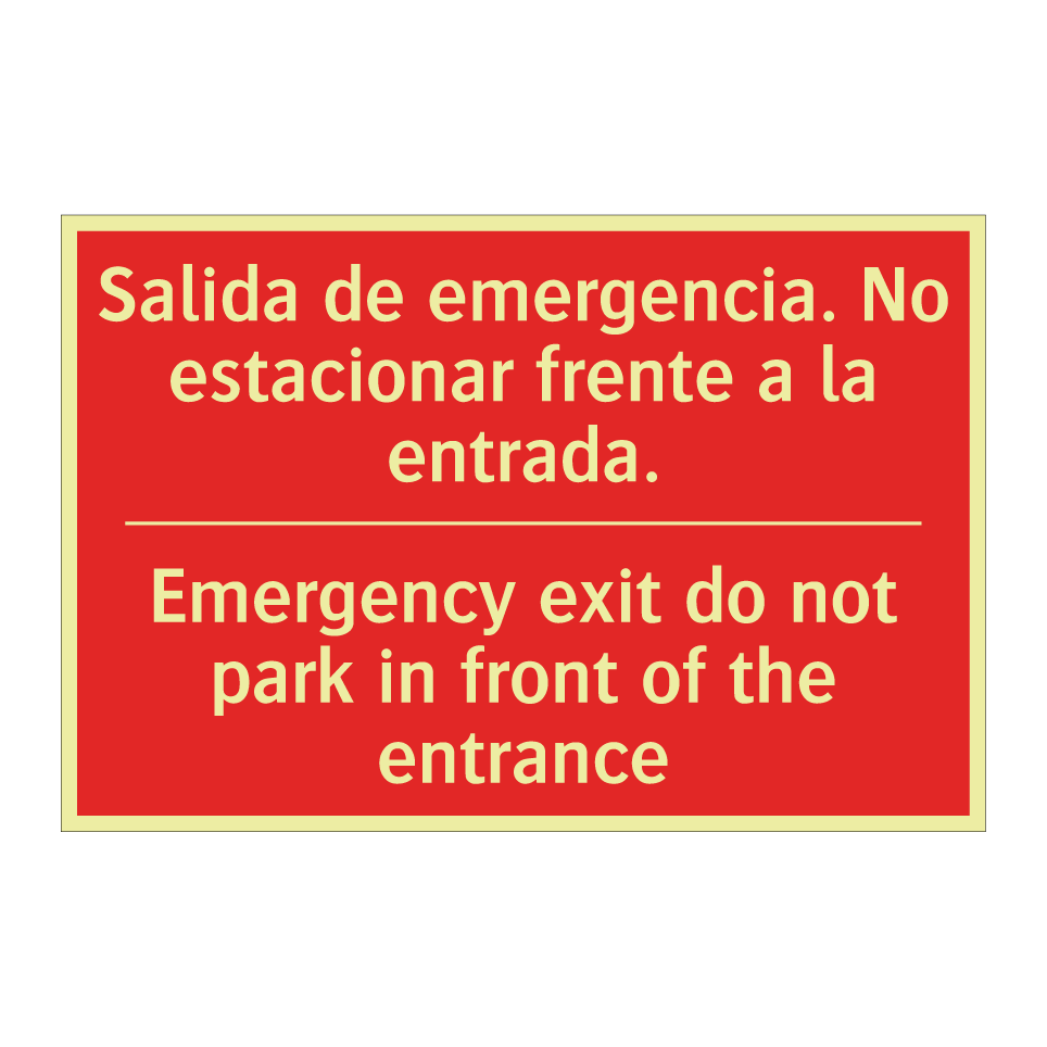 Salida de emergencia. No /.../ - Emergency exit do not park in /.../