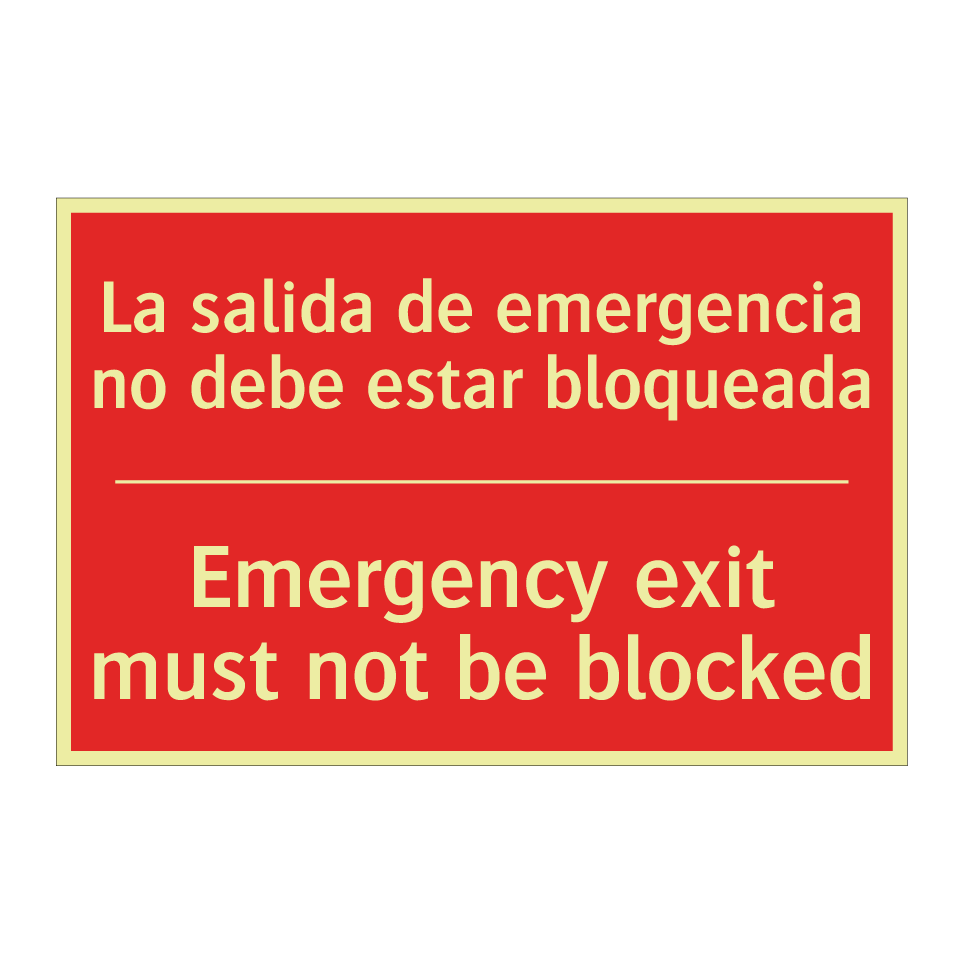La salida de emergencia no /.../ - Emergency exit must not be /.../