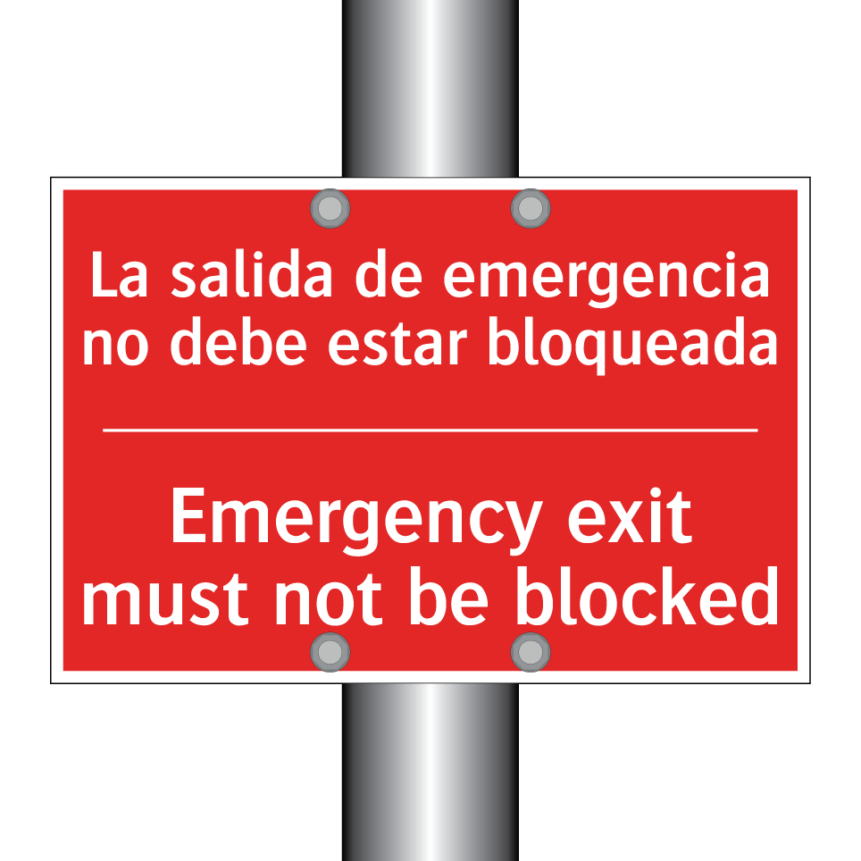 La salida de emergencia no /.../ - Emergency exit must not be /.../