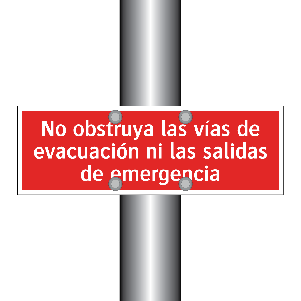 No obstruya las vías de evacuación ni las salidas de emergencia