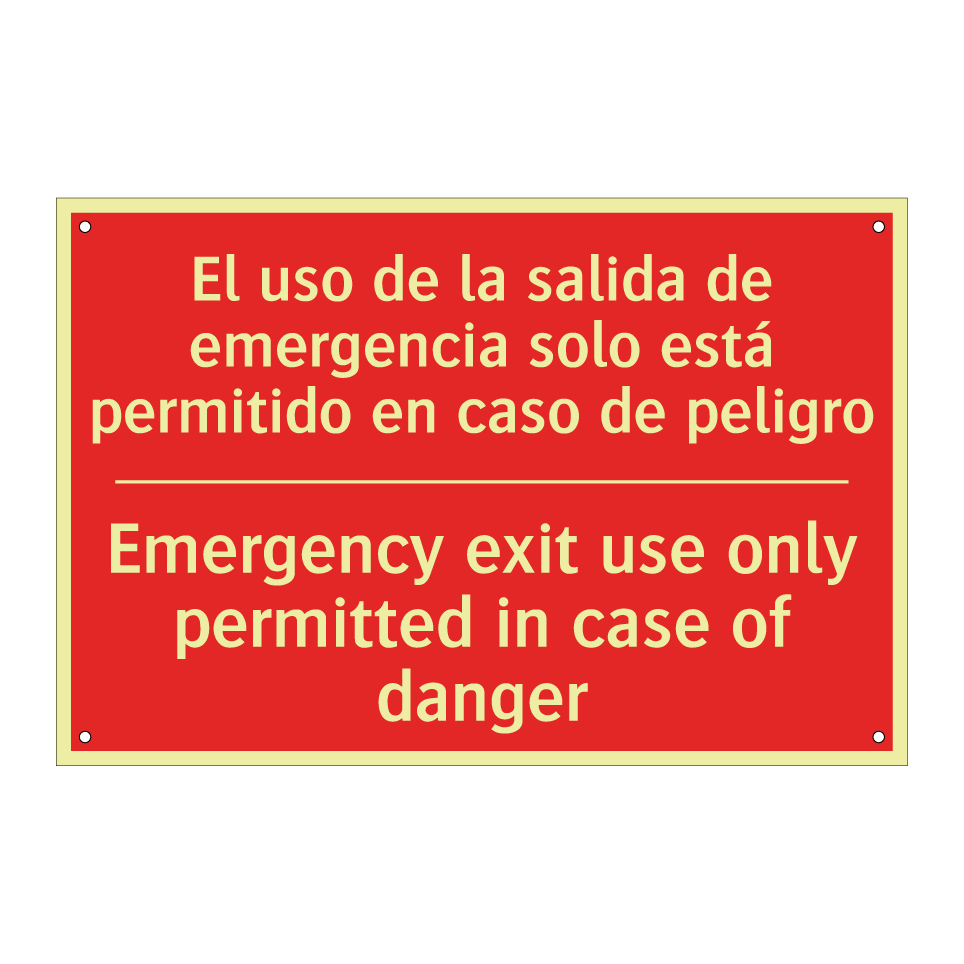 El uso de la salida de /.../ - Emergency exit use only /.../