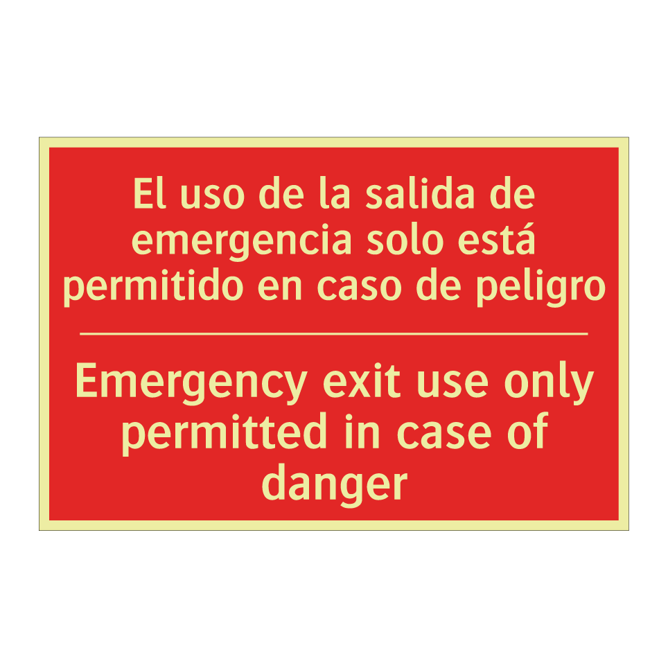 El uso de la salida de /.../ - Emergency exit use only /.../