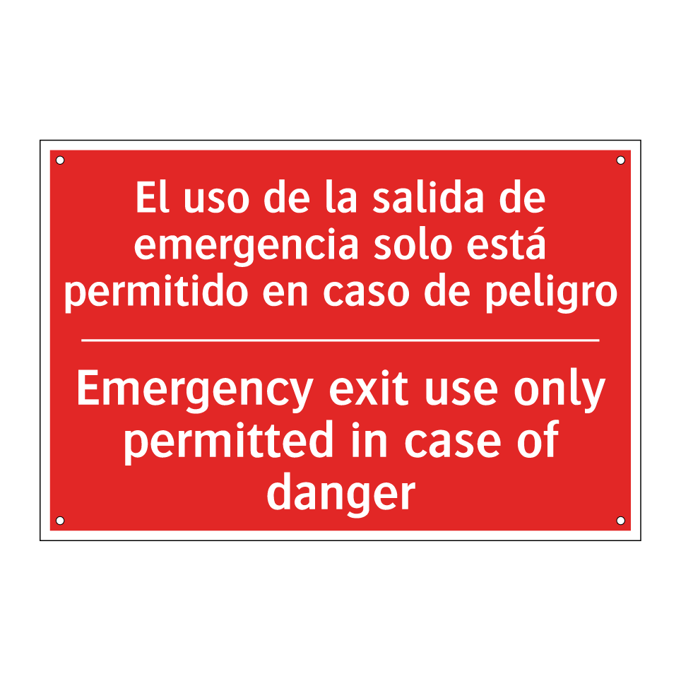 El uso de la salida de /.../ - Emergency exit use only /.../