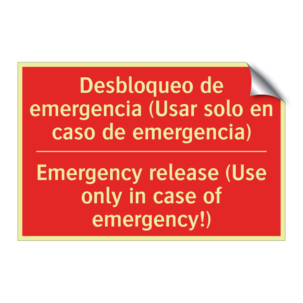 Desbloqueo de emergencia /.../ - Emergency release (Use only /.../