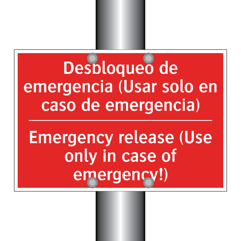 Desbloqueo de emergencia /.../ - Emergency release (Use only /.../
