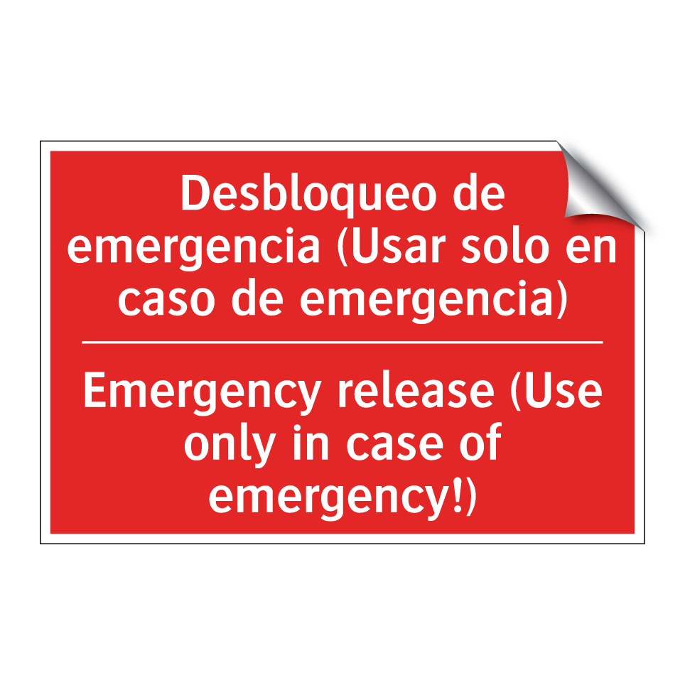 Desbloqueo de emergencia /.../ - Emergency release (Use only /.../