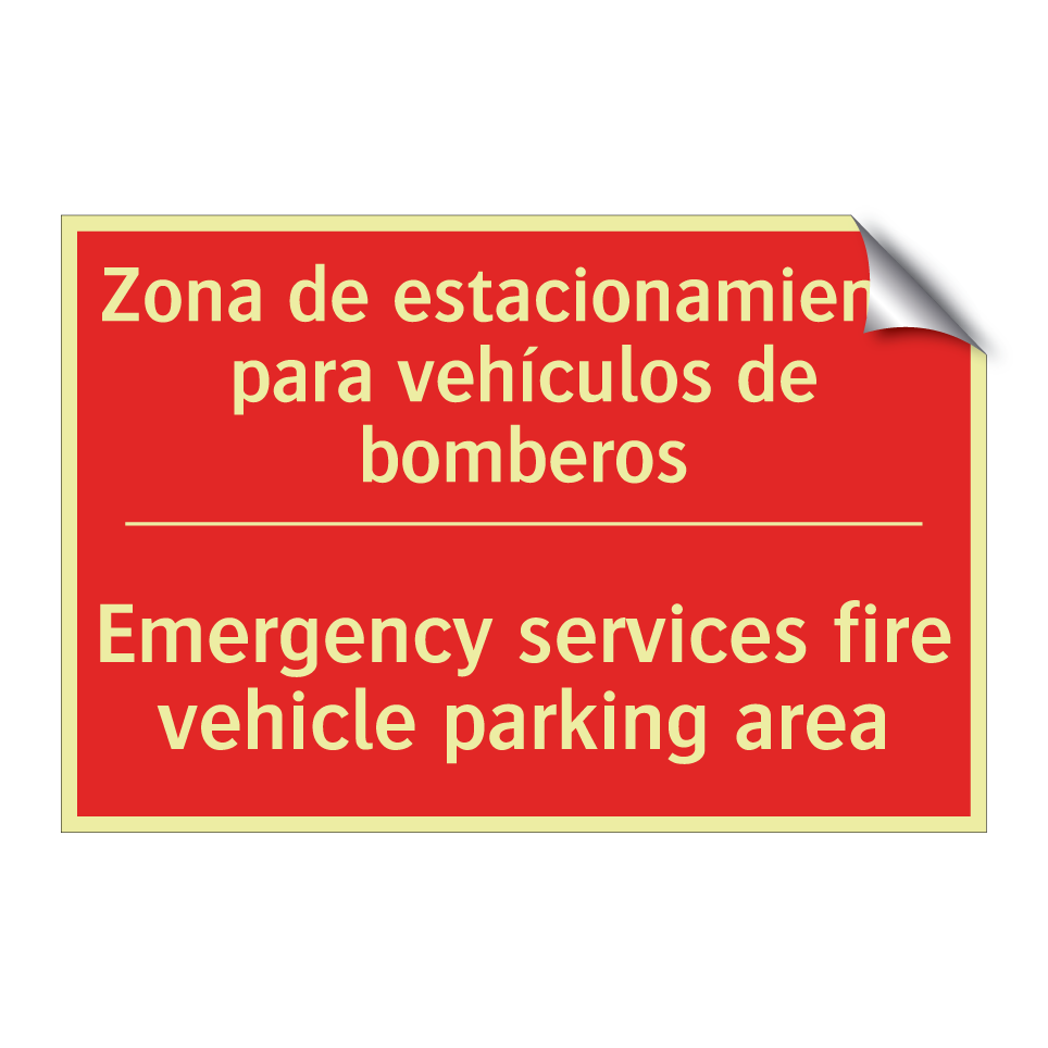 Zona de estacionamiento para /.../ - Emergency services fire /.../