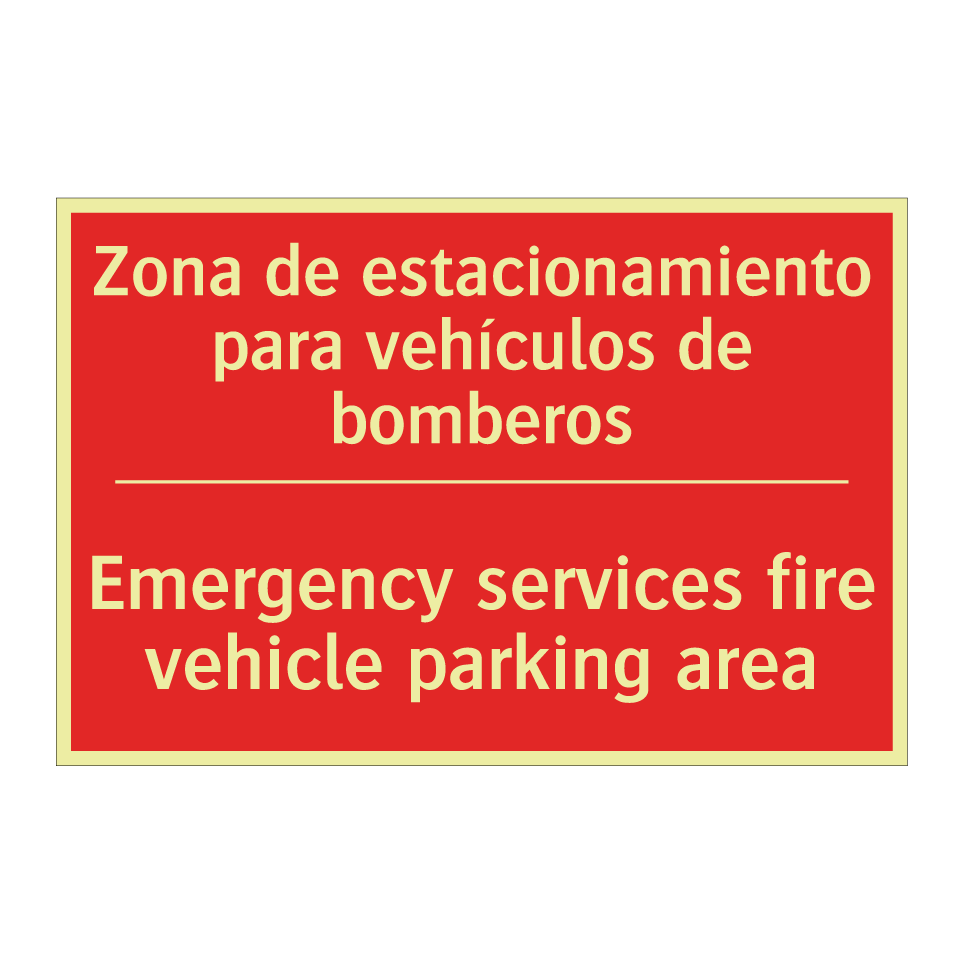Zona de estacionamiento para /.../ - Emergency services fire /.../