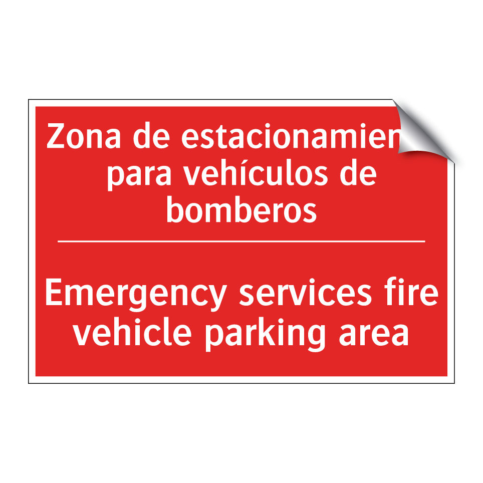 Zona de estacionamiento para /.../ - Emergency services fire /.../
