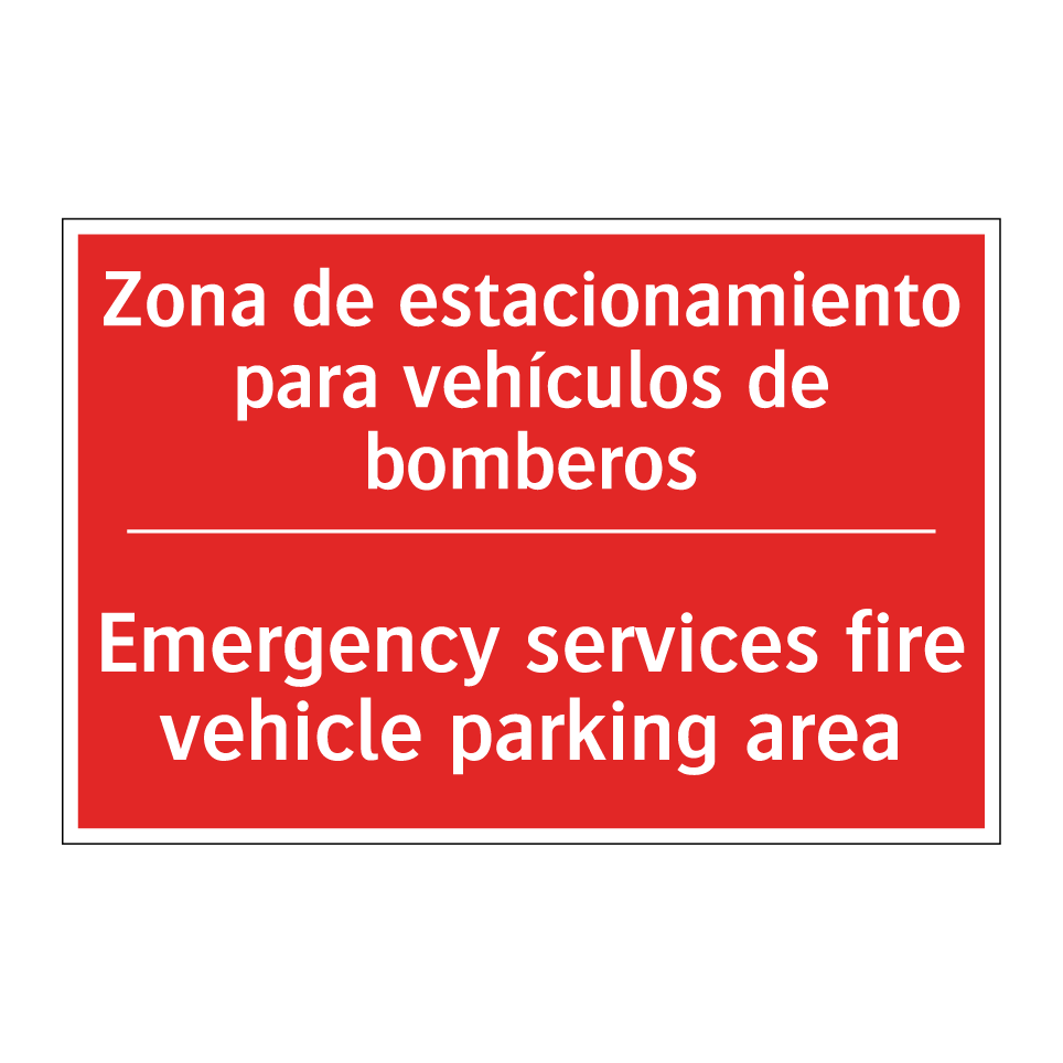 Zona de estacionamiento para /.../ - Emergency services fire /.../