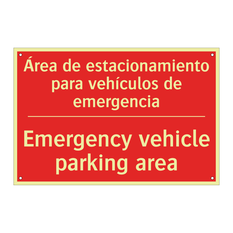 Área de estacionamiento para /.../ - Emergency vehicle parking area