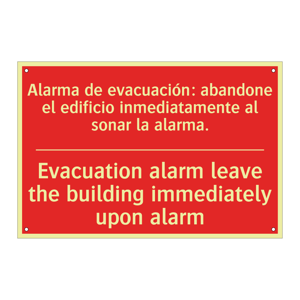 Alarma de evacuación: /.../ - Evacuation alarm leave the /.../