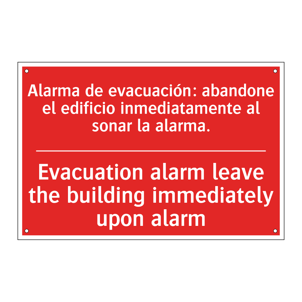 Alarma de evacuación: /.../ - Evacuation alarm leave the /.../