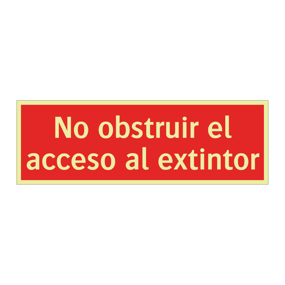 No obstruir el acceso al extintor