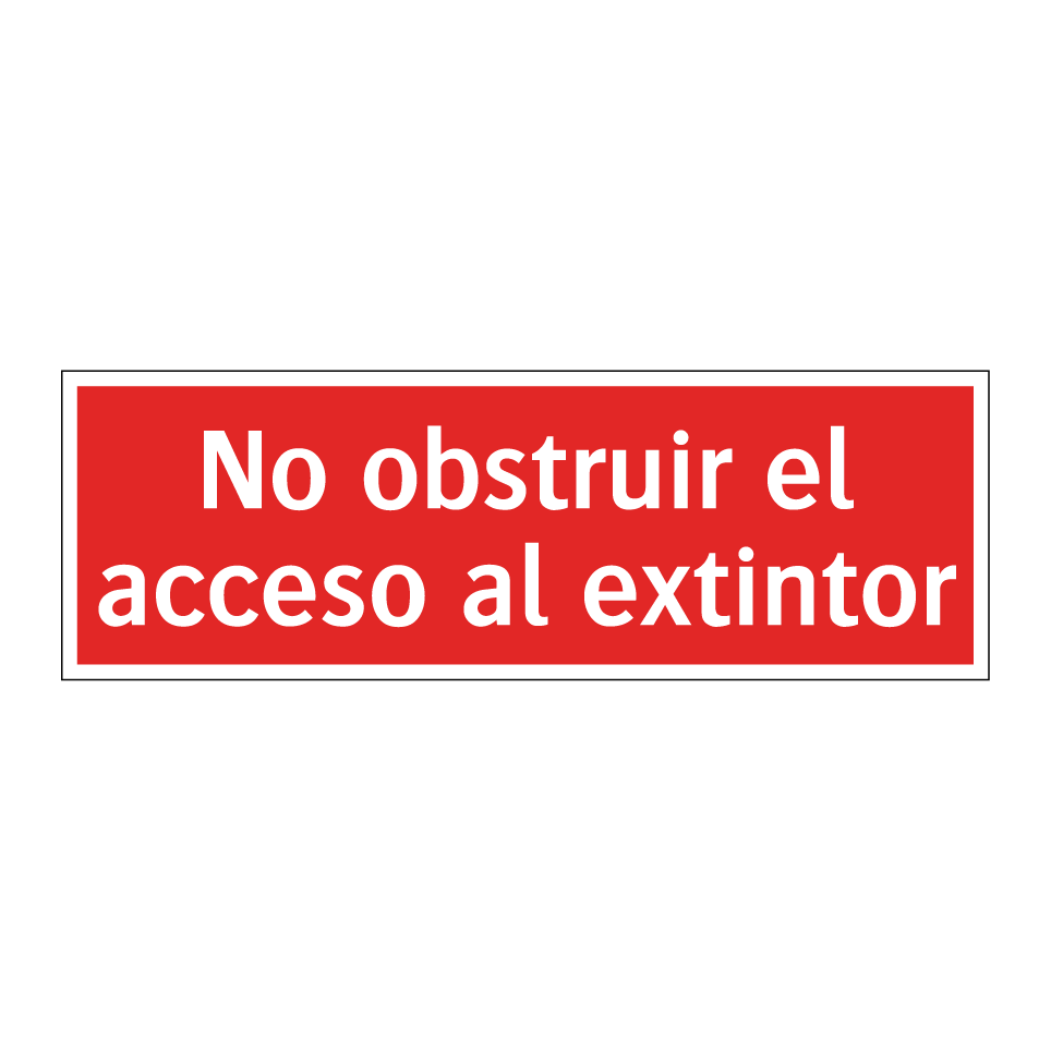 No obstruir el acceso al extintor