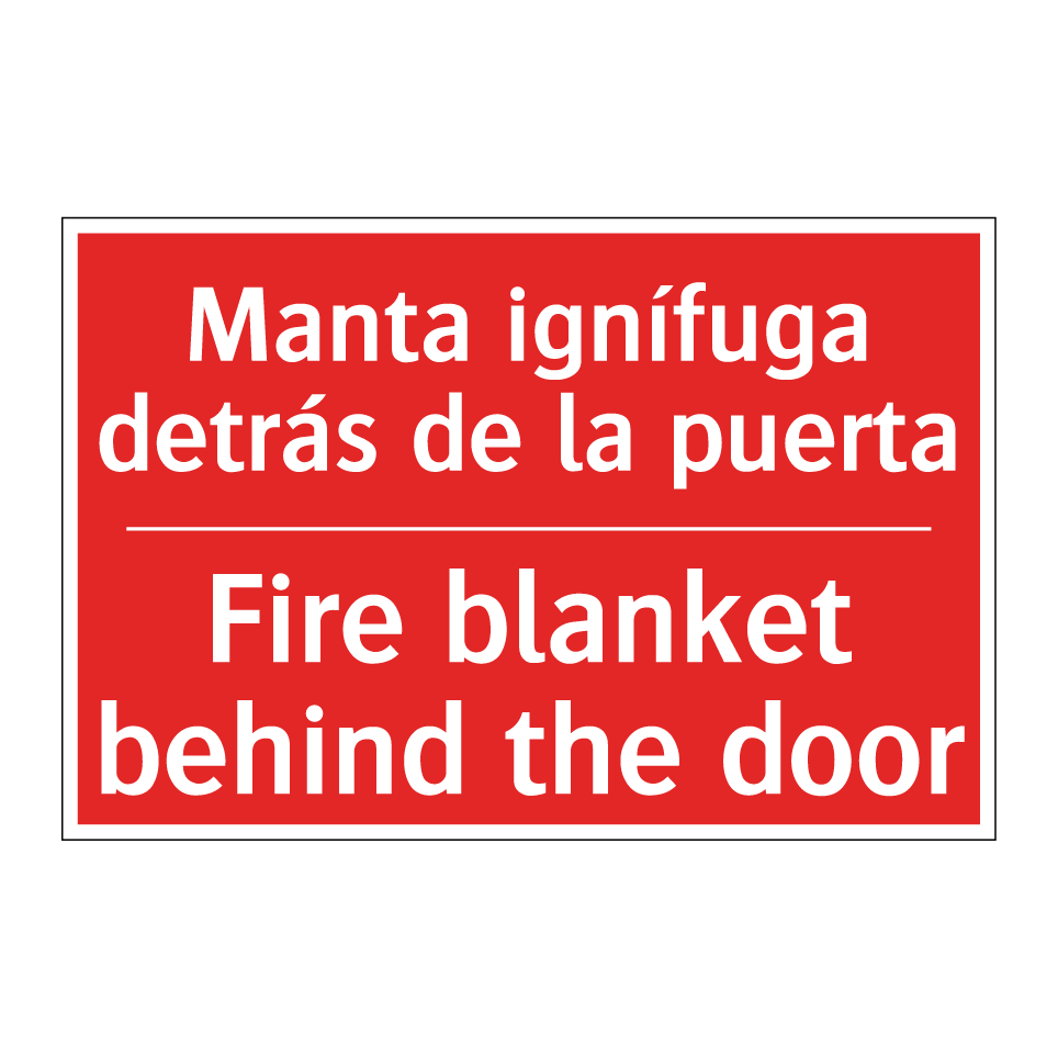 Manta ignífuga detrás de la /.../ - Fire blanket behind the door