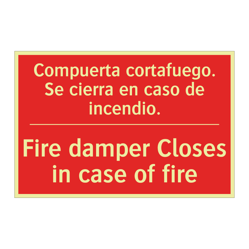 Compuerta cortafuego. Se /.../ - Fire damper Closes in case of /.../