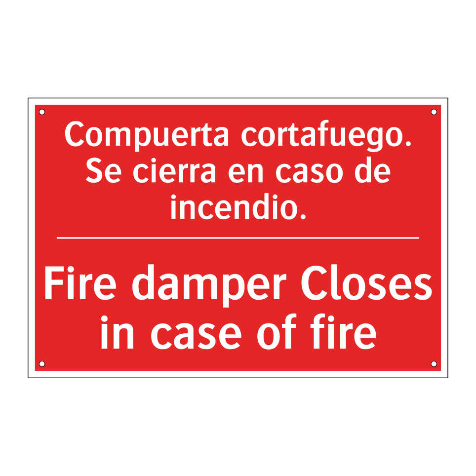 Compuerta cortafuego. Se /.../ - Fire damper Closes in case of /.../