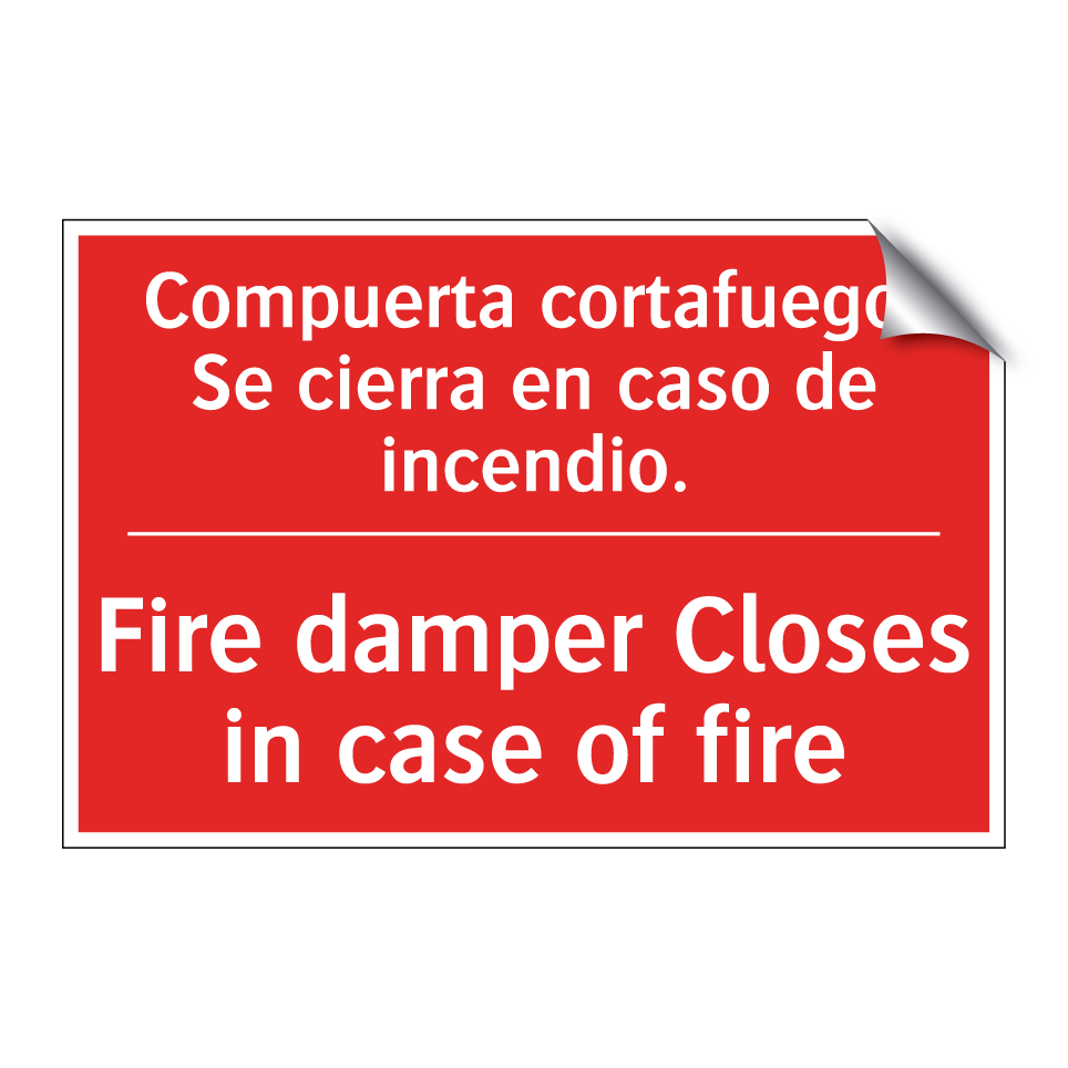 Compuerta cortafuego. Se /.../ - Fire damper Closes in case of /.../