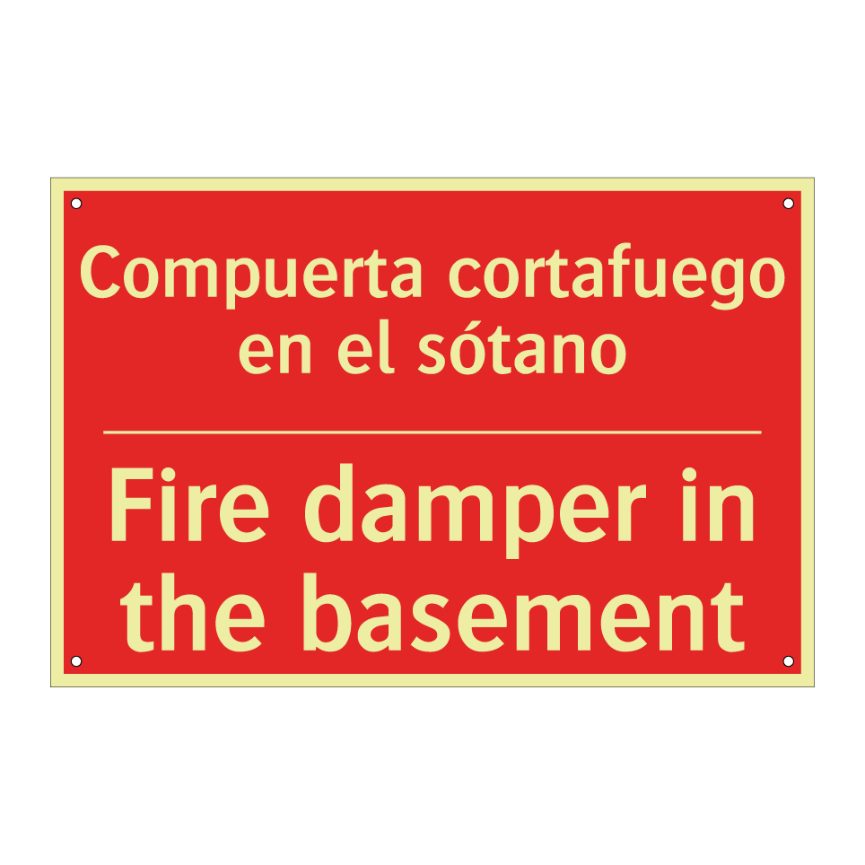 Compuerta cortafuego en el /.../ - Fire damper in the basement