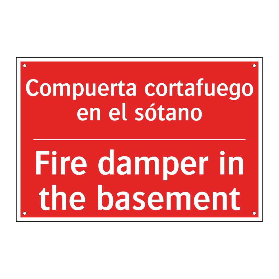 Compuerta cortafuego en el /.../ - Fire damper in the basement