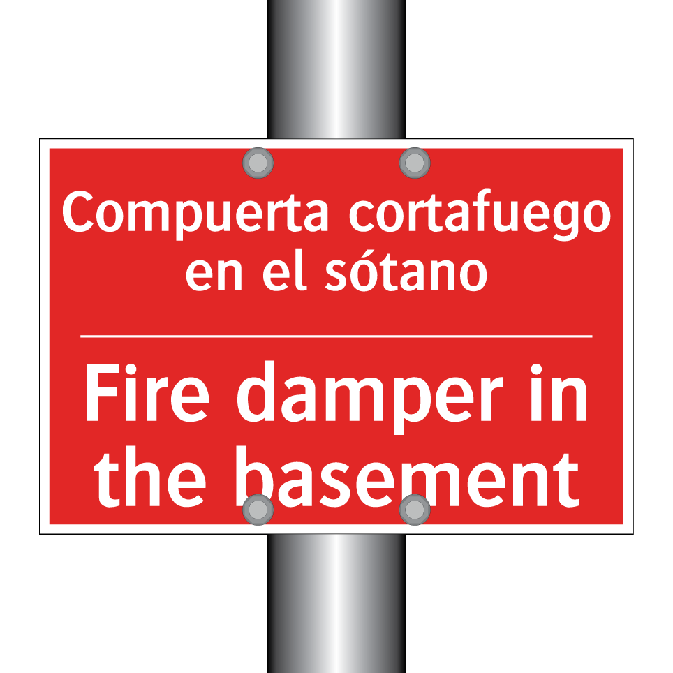 Compuerta cortafuego en el /.../ - Fire damper in the basement