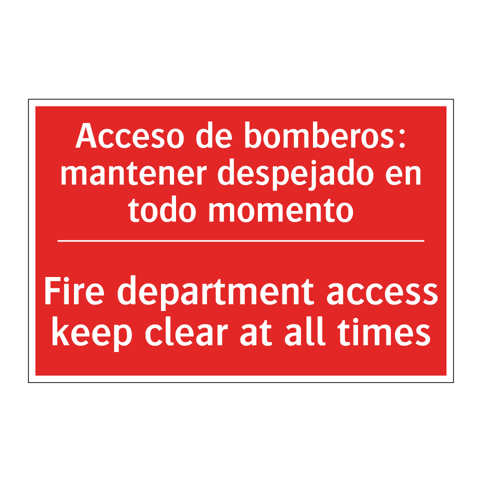 Acceso de bomberos: mantener /.../ - Fire department access keep /.../