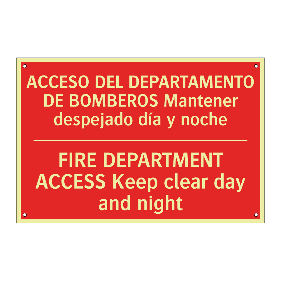 ACCESO DEL DEPARTAMENTO DE /.../ - FIRE DEPARTMENT ACCESS Keep /.../