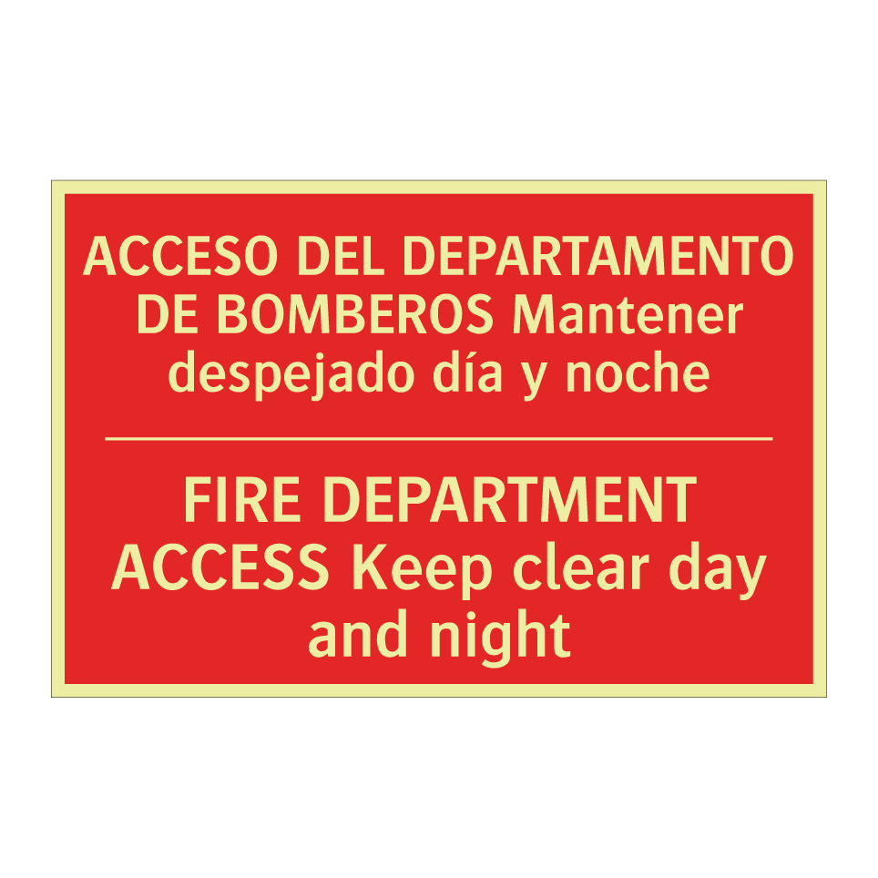 ACCESO DEL DEPARTAMENTO DE /.../ - FIRE DEPARTMENT ACCESS Keep /.../