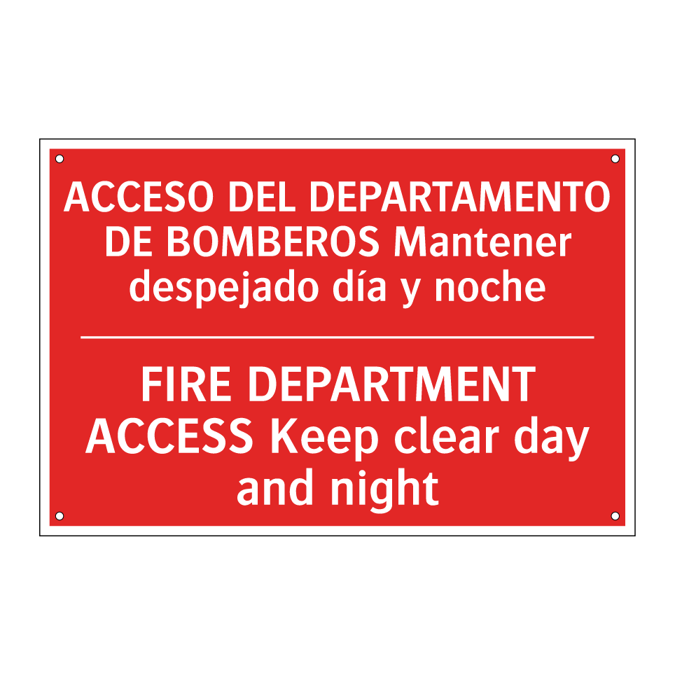 ACCESO DEL DEPARTAMENTO DE /.../ - FIRE DEPARTMENT ACCESS Keep /.../