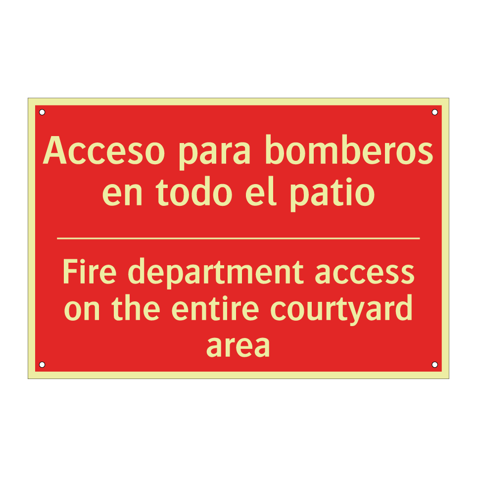 Acceso para bomberos en todo /.../ - Fire department access on the /.../