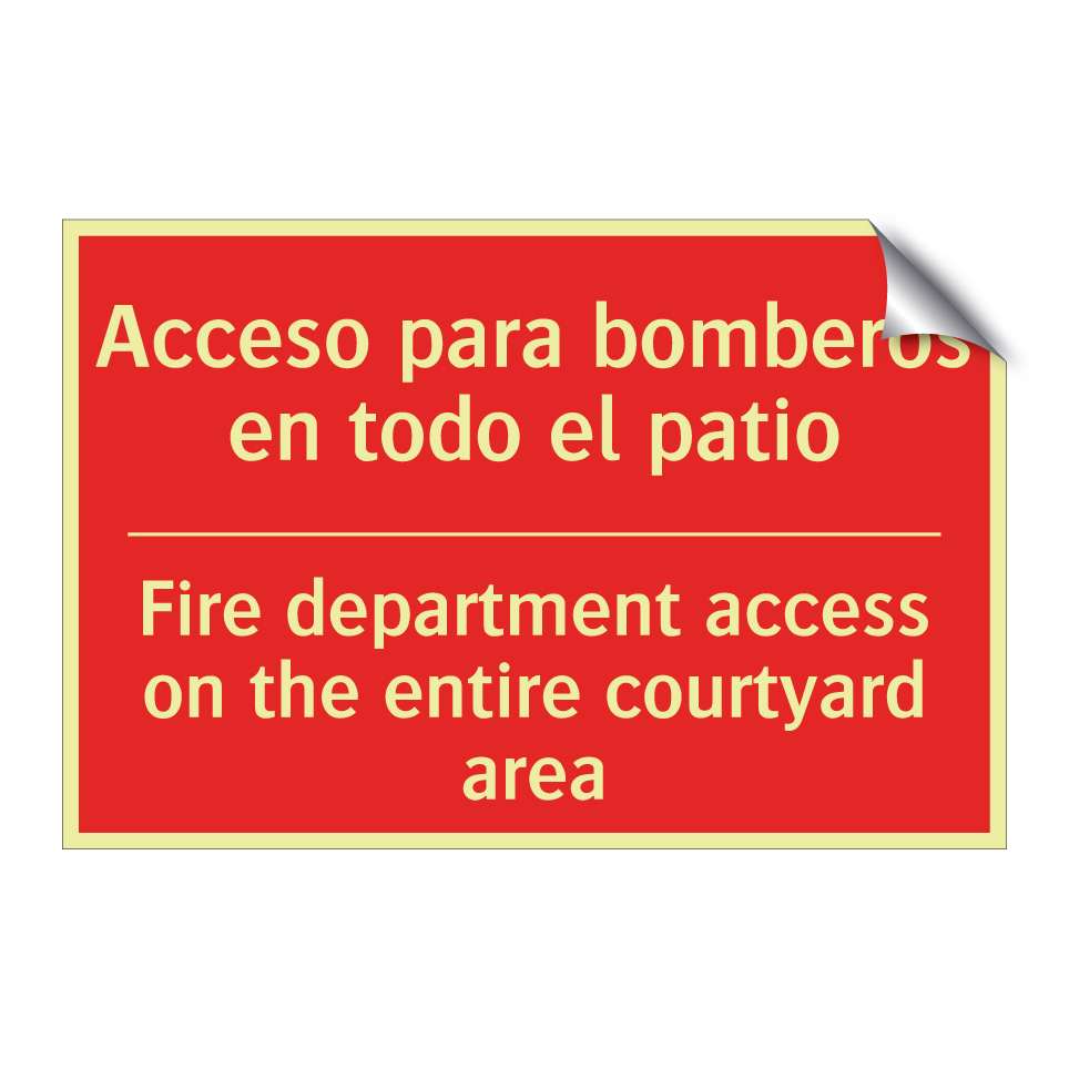 Acceso para bomberos en todo /.../ - Fire department access on the /.../
