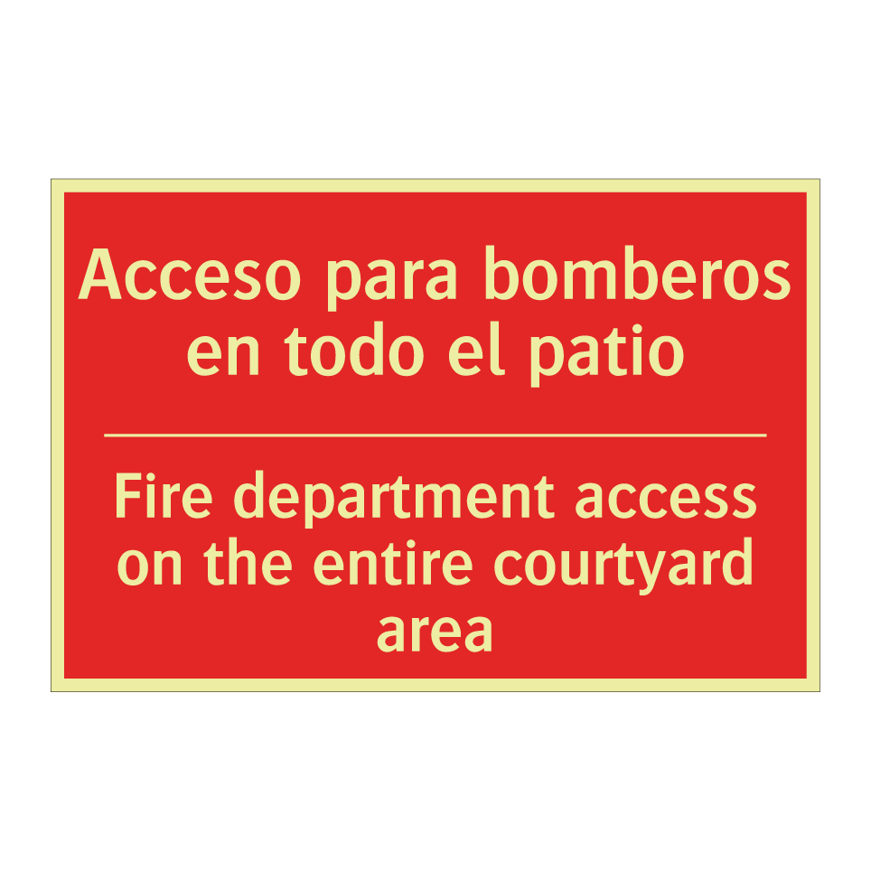 Acceso para bomberos en todo /.../ - Fire department access on the /.../