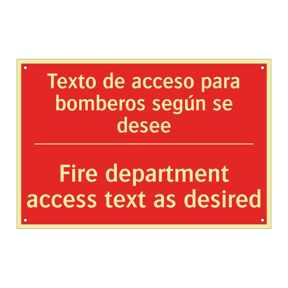 Texto de acceso para bomberos /.../ - Fire department access text /.../