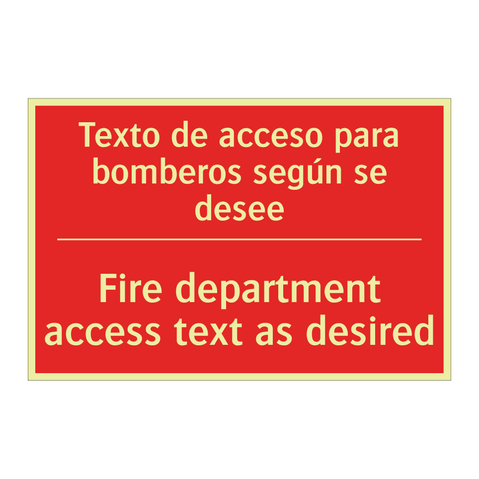 Texto de acceso para bomberos /.../ - Fire department access text /.../