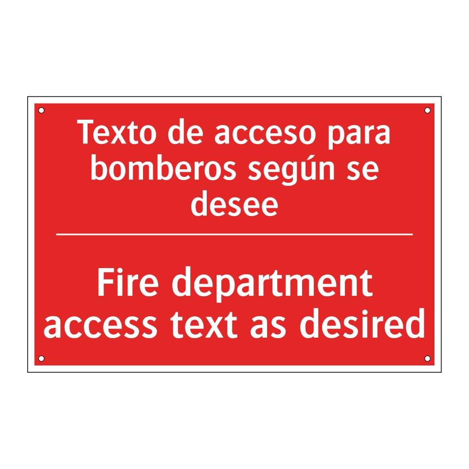Texto de acceso para bomberos /.../ - Fire department access text /.../