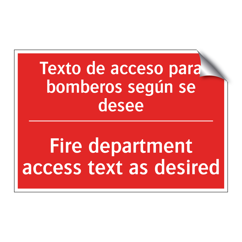 Texto de acceso para bomberos /.../ - Fire department access text /.../