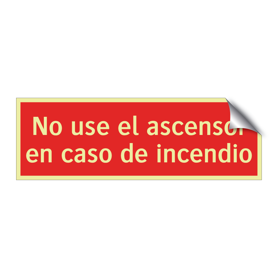 No use el ascensor en caso de incendio