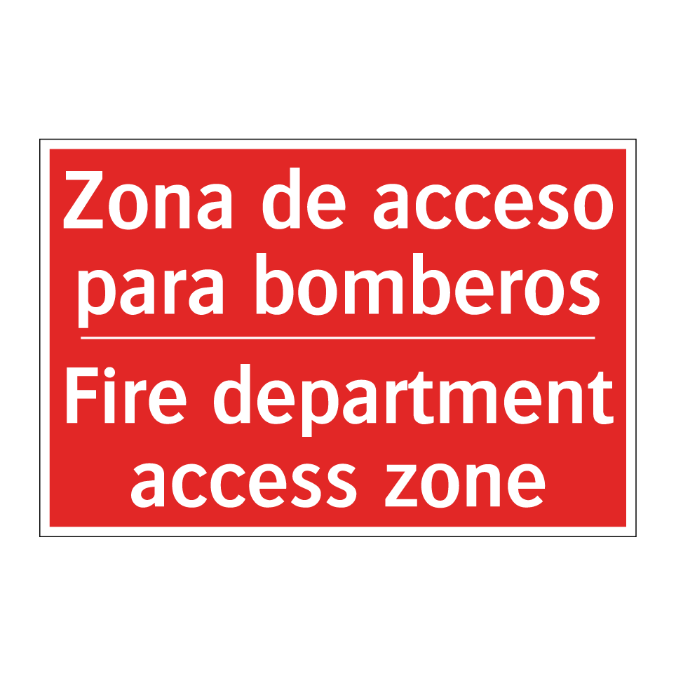 Zona de acceso para bomberos - Fire department access zone