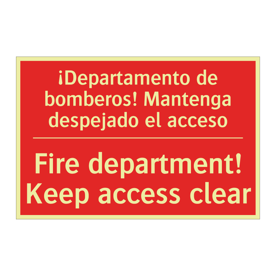 ¡Departamento de bomberos! /.../ - Fire department! Keep access /.../