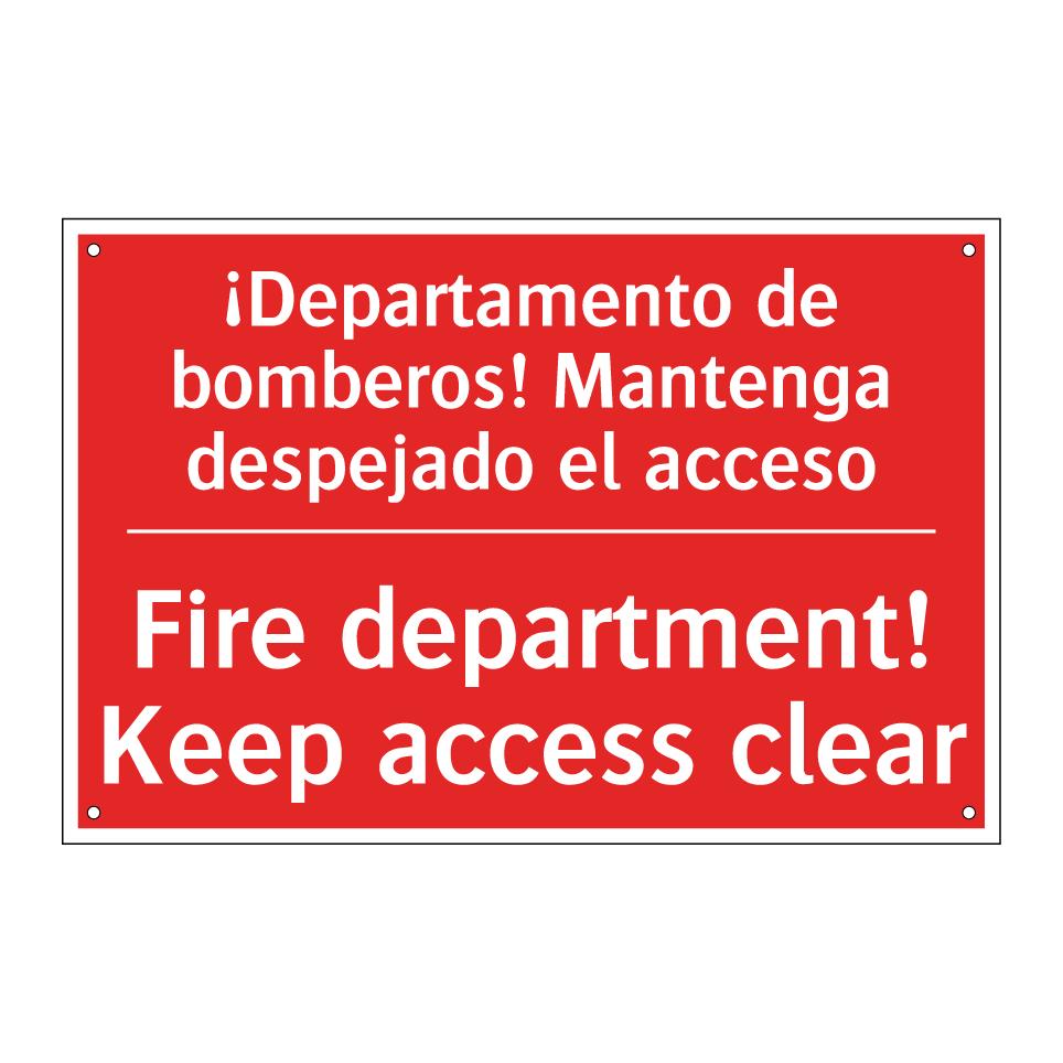 ¡Departamento de bomberos! /.../ - Fire department! Keep access /.../