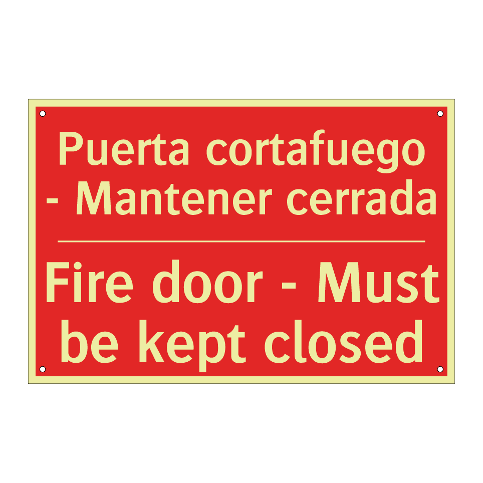 Puerta cortafuego - Mantener /.../ - Fire door - Must be kept /.../