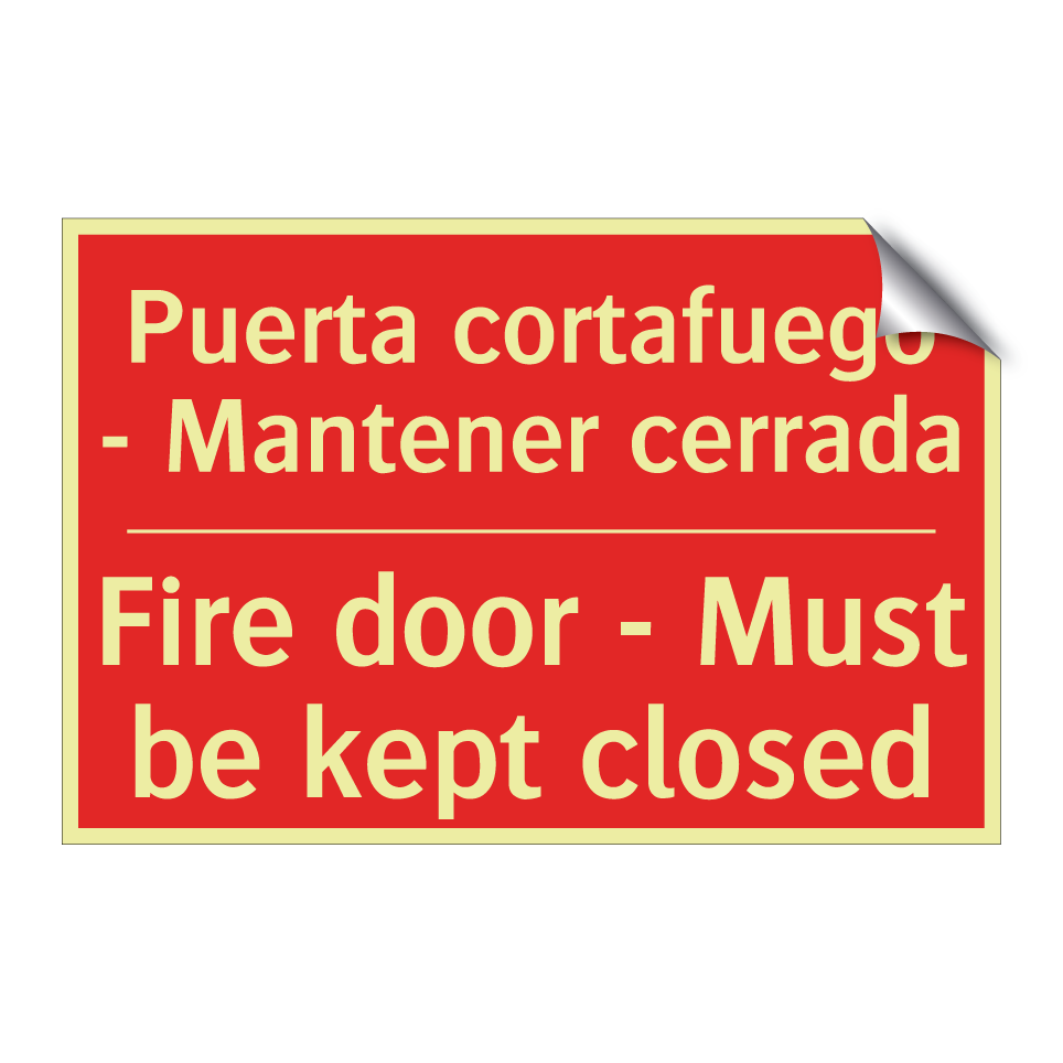 Puerta cortafuego - Mantener /.../ - Fire door - Must be kept /.../