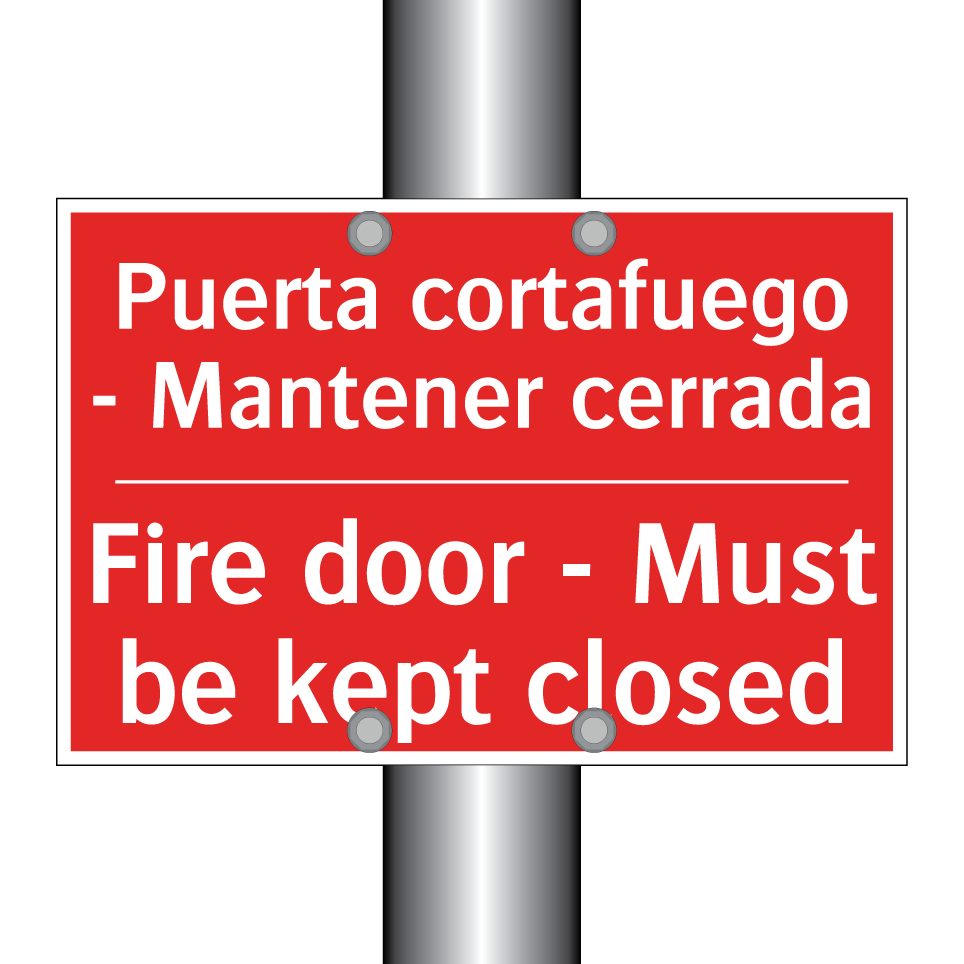 Puerta cortafuego - Mantener /.../ - Fire door - Must be kept /.../