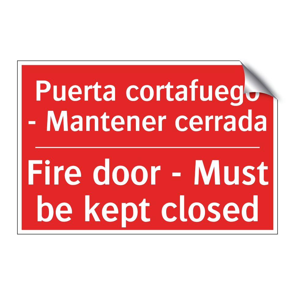 Puerta cortafuego - Mantener /.../ - Fire door - Must be kept /.../