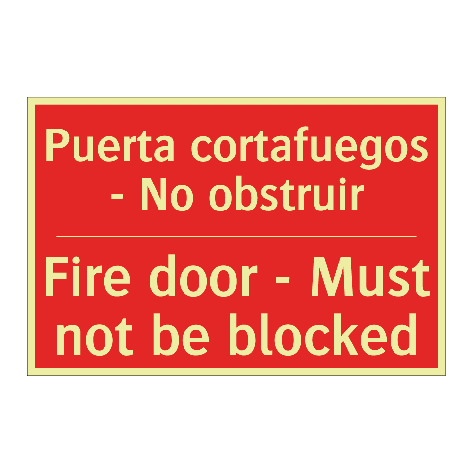 Puerta cortafuegos - No /.../ - Fire door - Must not be /.../