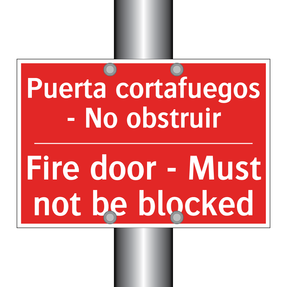 Puerta cortafuegos - No /.../ - Fire door - Must not be /.../